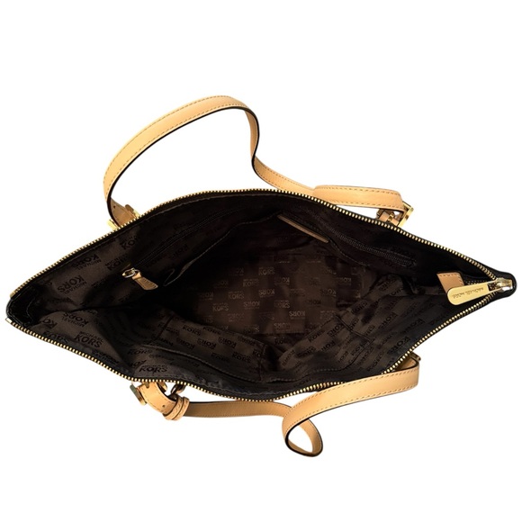 Michael Kors Black and Tan Tote Bag with Gold Hardware - Picture 3 of 9